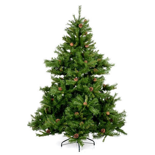 Sapin de Noël pommes de pin vert 230 cm Praga 1