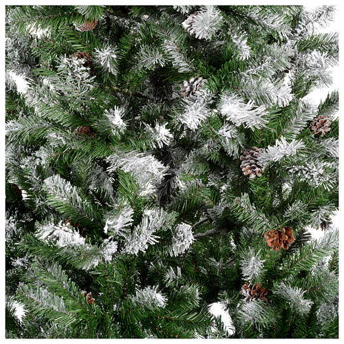 Albero di Natale 210 cm floccato pigne Oslo 2