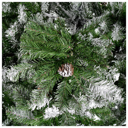 Arbol de Natale 270 cm con copos de nieve y piñas  Oslo 4