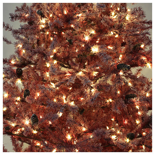 Weihnachtsbaum 230cm mit Reif und Zapfen Mod. Burgundy 400 Lichter Aussengebrauch 6