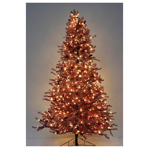 Christmas Tree 270 cm V. Frosted Burgundy and Pine Cones 700 external lights 5
