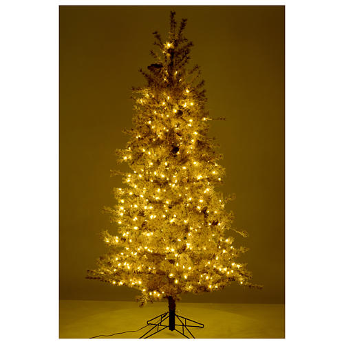 Albero di Natale marrone antico 200 cm brinato e pigne 300 led 5