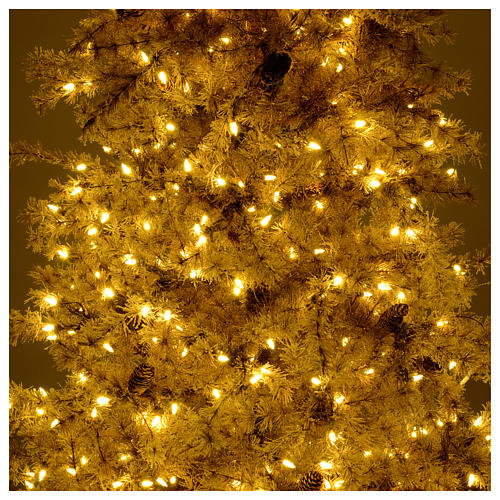 Albero di Natale marrone antico 200 cm brinato e pigne 300 led 6