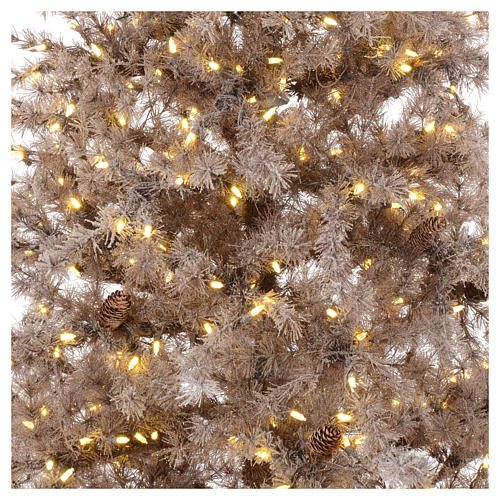 Árvore de Natal castanho antigo 200 cm cristalizado pinhas 300 led 2