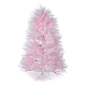 Christmas tree covered with snow 210 cm red lights 700 leds