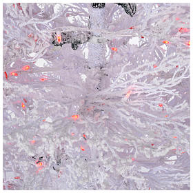 Árvore de Natal nevado branco 210 cm luzes vermelhas 700 Led s4