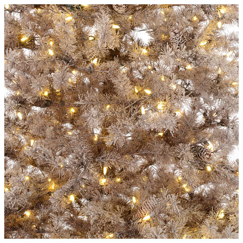 Árbol de Navidad marrón 270 cm escarchado con piñas y 700 luces LED modelo Victorian Brown 2