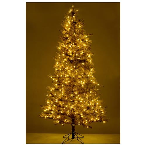 Árbol de Navidad marrón 270 cm escarchado con piñas y 700 luces LED modelo Victorian Brown 5
