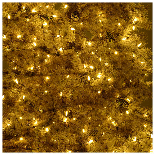Árbol de Navidad marrón 270 cm escarchado con piñas y 700 luces LED modelo Victorian Brown 6