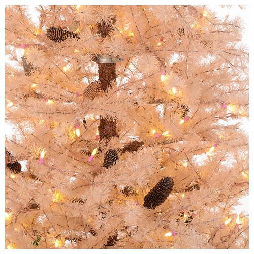 Weihnachtsbaum 230cm mit Zapfen altrosa 400 Led 2