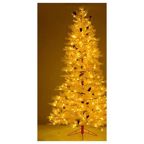 Weihnachtsbaum 230cm mit Zapfen altrosa 400 Led 5