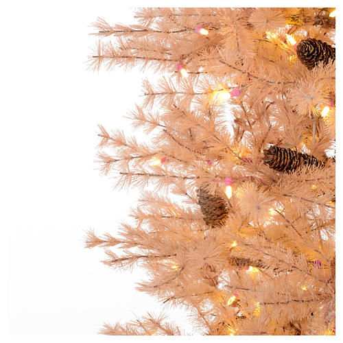 Árbol de Navidad rosa antiguo 230 cm piñas 400 luces LED 3