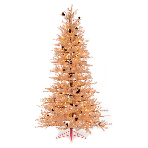 Christmas tree antique pink 230 cm with pines and 400 led lights 1