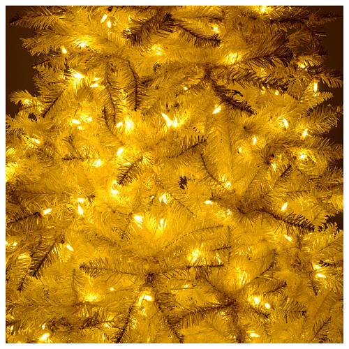 Sapin Noël 340 cm ivoire 1600 lumières led paillettes or 6