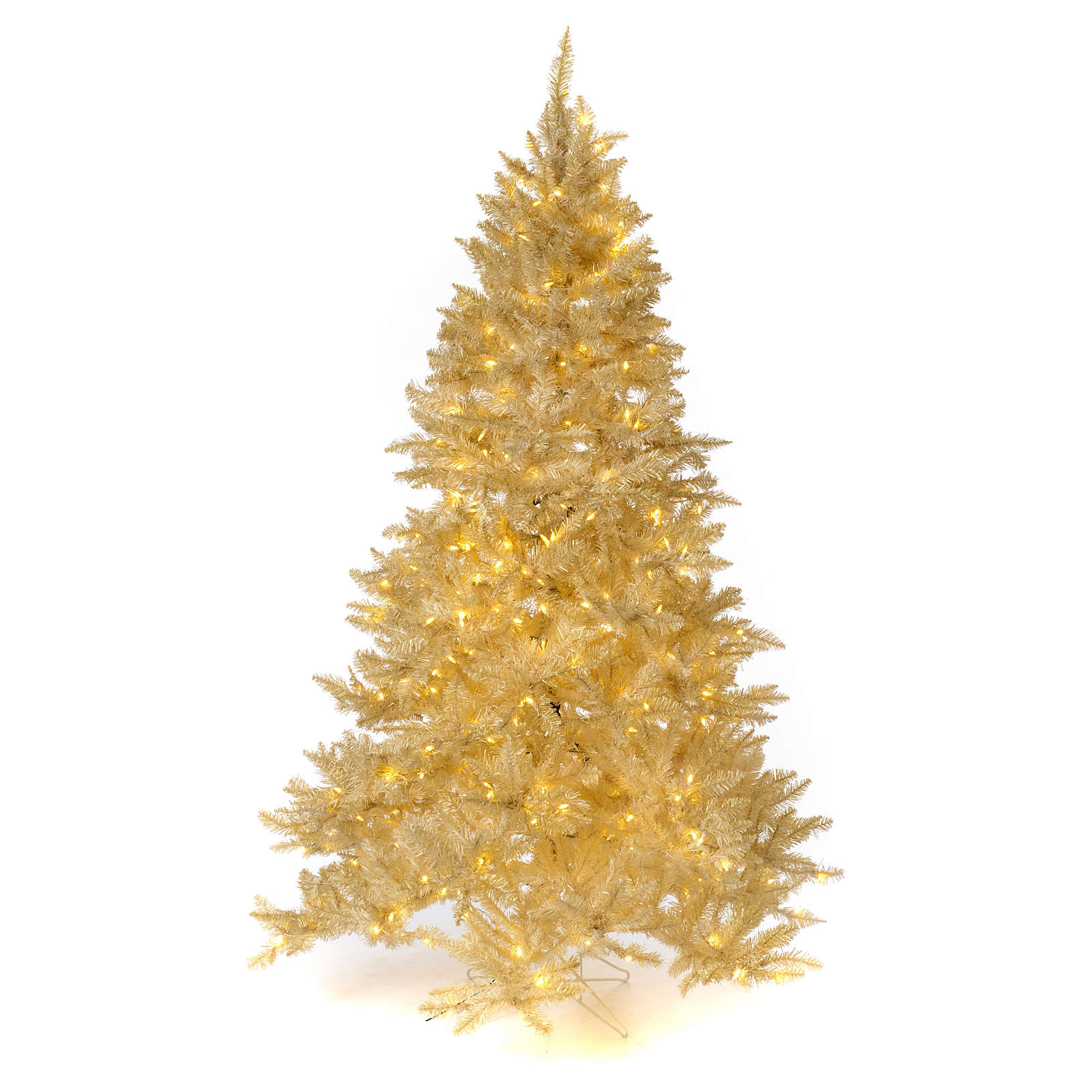 Luci Albero Natale.Albero Di Natale 340 Cm Avorio 1600 Luci Led Glitter Oro Ebay