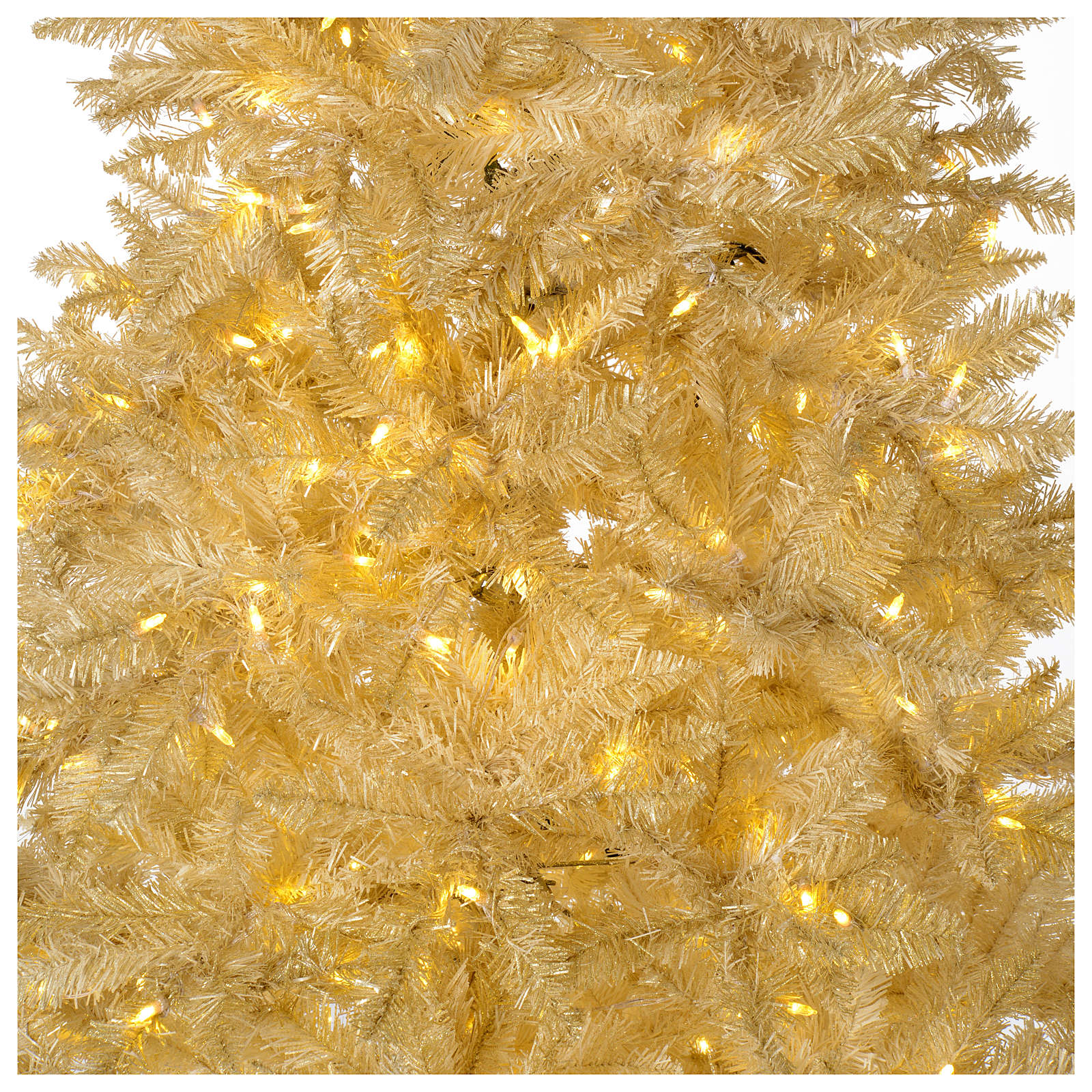 Albero di Natale 340 cm avorio 1600 luci led glitter oro
