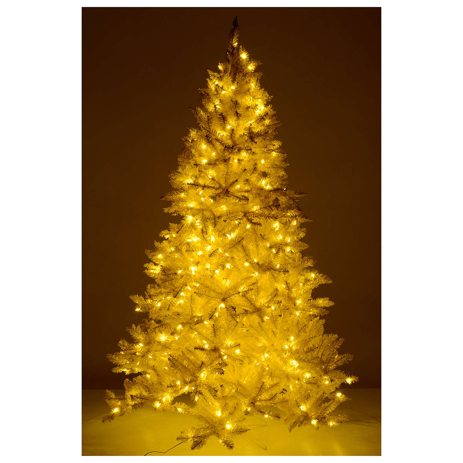 Albero di Natale 340 cm avorio 1600 luci led glitter oro