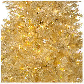 Árvore de Natal 340 cm cor de marfim 1600 luzes Led glitter ouro