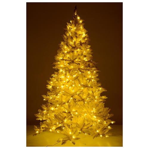 Árvore de Natal 340 cm cor de marfim 1600 luzes Led glitter ouro 5
