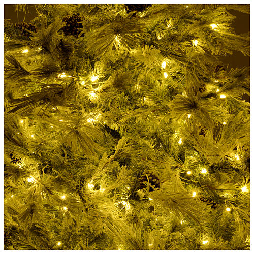 Árbol de Navidad marrón 230 cm escarchado piñas y purpurina 450 luces LED modelo Frosted Forest 6