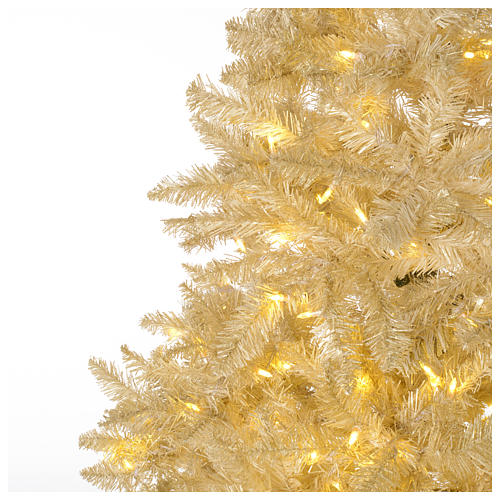 Árbol de Navidad 200 cm márfil con purpurina oro 400 luces LED 3