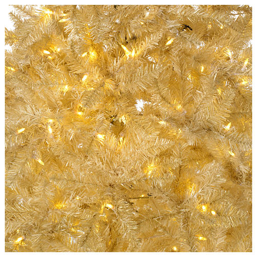 Albero di Natale 200 cm avorio 400 luci led glitter oro Regal Ivory 2