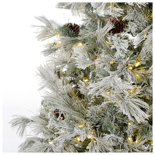 Árbol de Navidad 270 cm escarchado con piñas y purpurina 700 luces LED 3