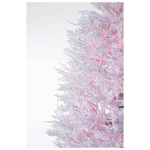Árvore de Natal nevado branco 270 cm luzes vermelhas 700 Led 3