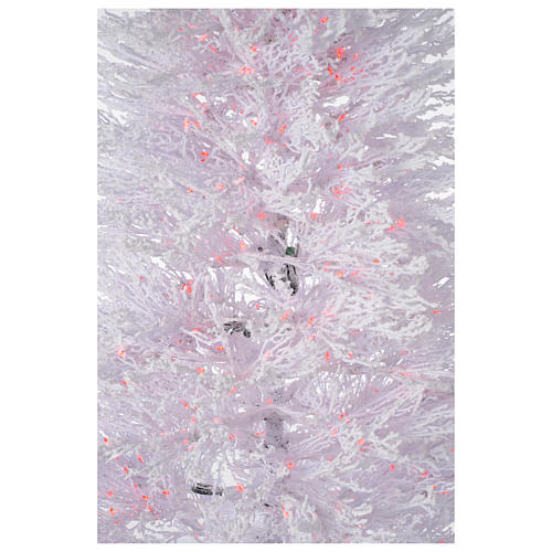 Árvore de Natal nevado branco 270 cm luzes vermelhas 700 Led 4