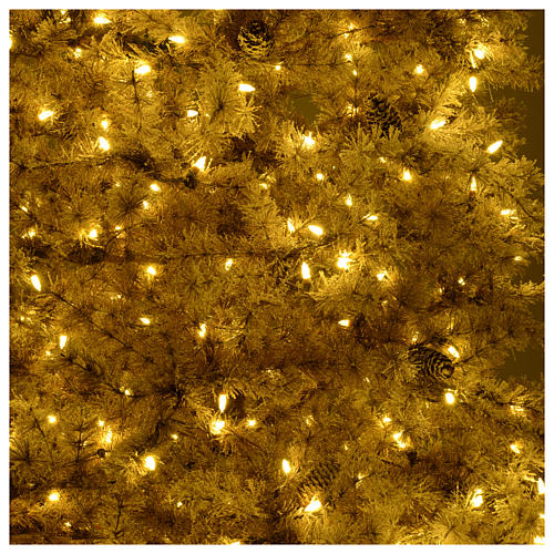 Albero di Natale marrone 230 cm brinato pigne e luci led 400 Victorian B. 6