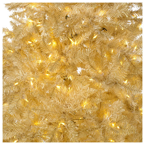 Árbol de Navidad márfil 270 cm con purpurina oro 800 luces LED modelo Regal Ivory 2