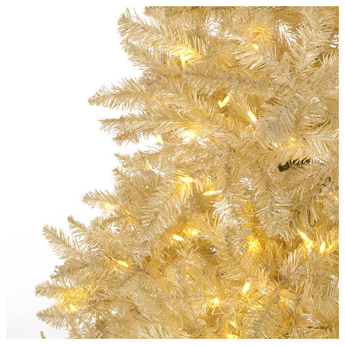 Christmas tree ivory 270 cm with gold glitter and 800 lights 3