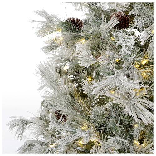 Albero di Natale 200 cm verde brinato con glitter 350 luci led F. Forest 3