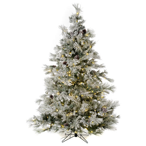 Christmas tree 200 cm green with frost and glitter 350 led lights 1