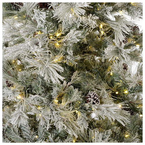 Christmas tree 200 cm green with frost and glitter 350 led lights 2