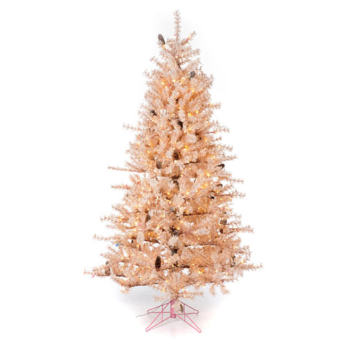 Árvore Natal cor-de-rosa 200 cm gelo pinhas 300 luzes Led Victorian Pink 1