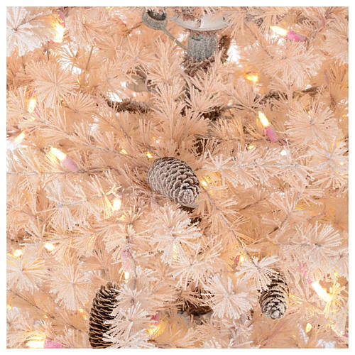 Pink Christmas Tree 200 cm frosted pine cones 300 LEDs Victorian Pink 4
