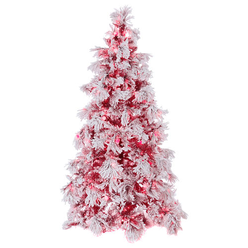 Arbol de Navidad 230 cm Red Velvet abeto nevado 500 luces LED uso interior 1