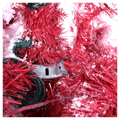 Arbol de Navidad 230 cm Red Velvet abeto nevado 500 luces LED uso interior 5