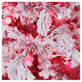 Sapin de Noël 230 cm Red Velvet enneigé 500 lumières Led pour intérieur
