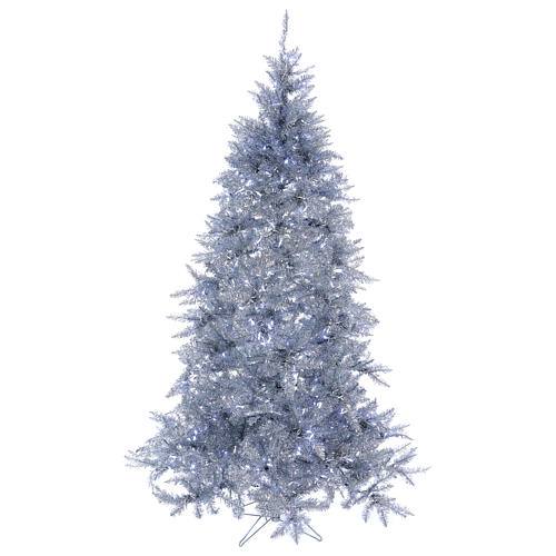 Albero di Natale 230 cm Vintage silver abete argento 500 luci led interno esterno 1