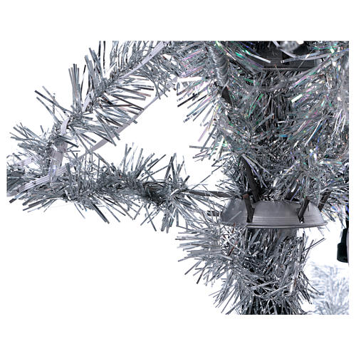 Albero di Natale 230 cm Vintage silver abete argento 500 luci led interno esterno 4