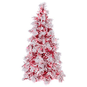 Sapin de Noël 270 cm Red Velvet enneigé 700 lumières Led pour intérieur