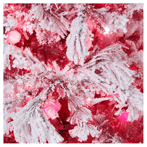 Sapin de Noël 270 cm Red Velvet enneigé 700 lumières Led pour intérieur 2
