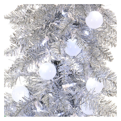 Arbol de Navidad 180 cm Fancy Silver plateado punta modelable 300 LED interior exterior 2
