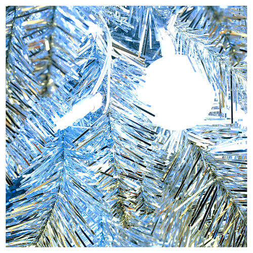 Albero di Natale 180 cm Fancy Silver abete argento punta modellabile 300 led interno esterno 4