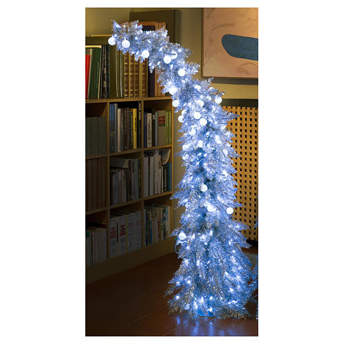Árvore de Natal 180 cm modelo "Fancy Silver" Abeto Prata Ponta Moldável 300 Lâmpadas LED Interior/Exterior. 5