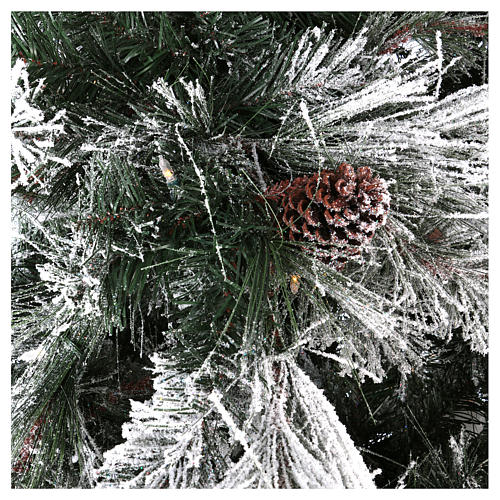 Árbol de Navidad 340 cm pino nevado con piñas naturales 1000 luces eco led interior feel real 3