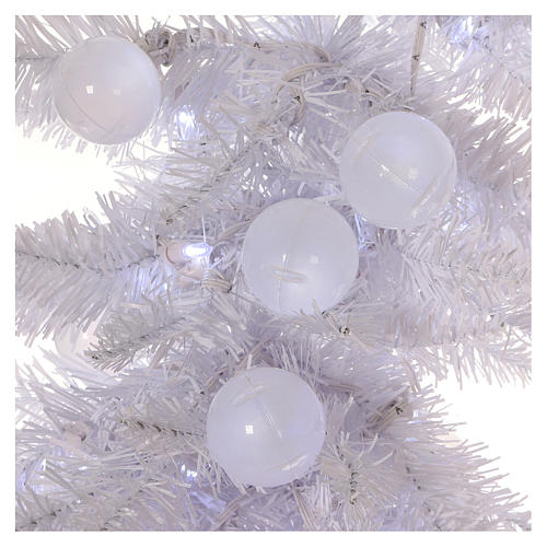Sapin de Noël 180 cm Fancy White pointe pliable 300 lumières Led pour intérieur et extérieur 3