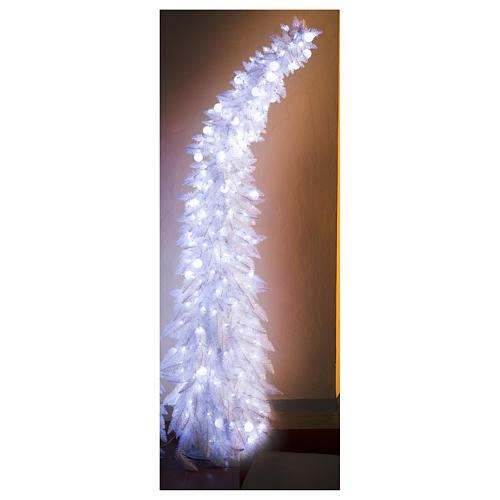 Sapin de Noël 180 cm Fancy White pointe pliable 300 lumières Led pour intérieur et extérieur 6